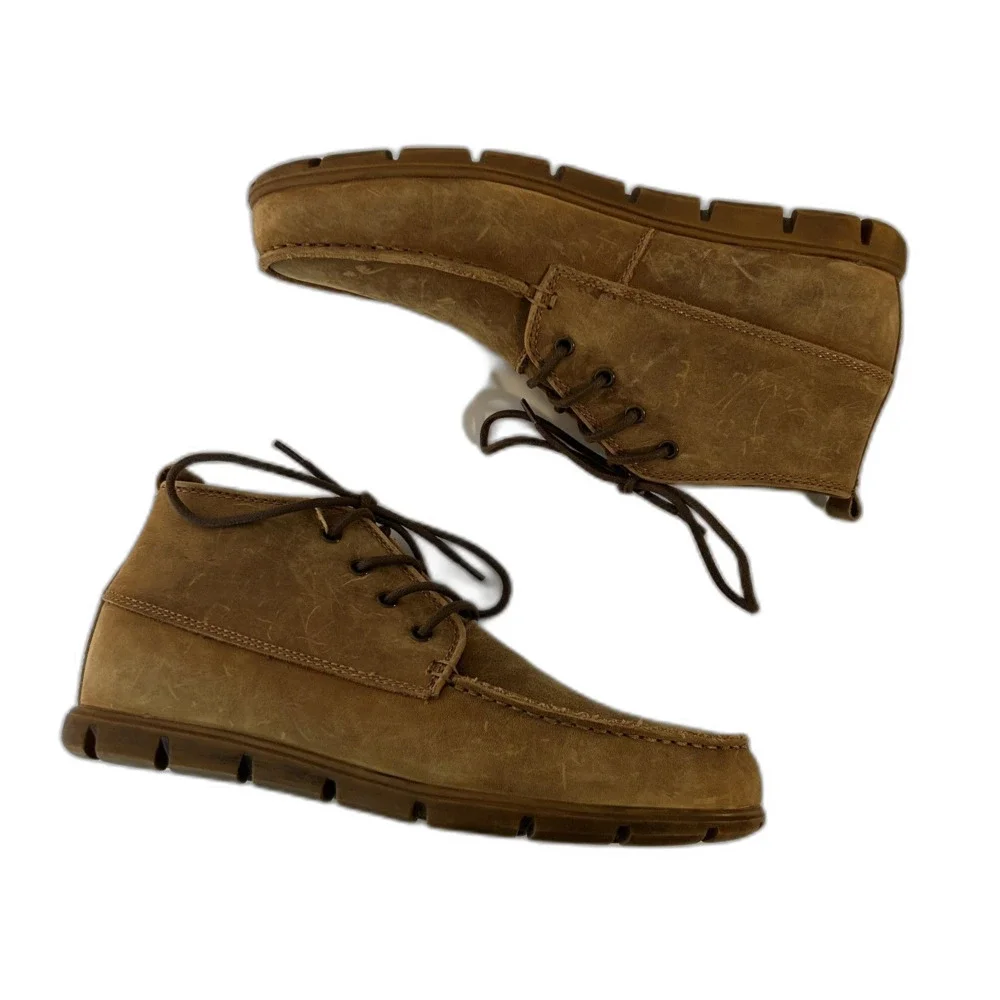 Roan Mens Gunnison Shoes Size 9.5 Leather Lace-up Brown Ankle